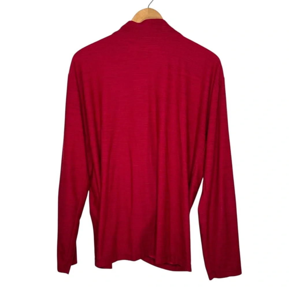 Nike Dri-Fit Quarter Zip Red Pullover Top - Picture 5 of 7
